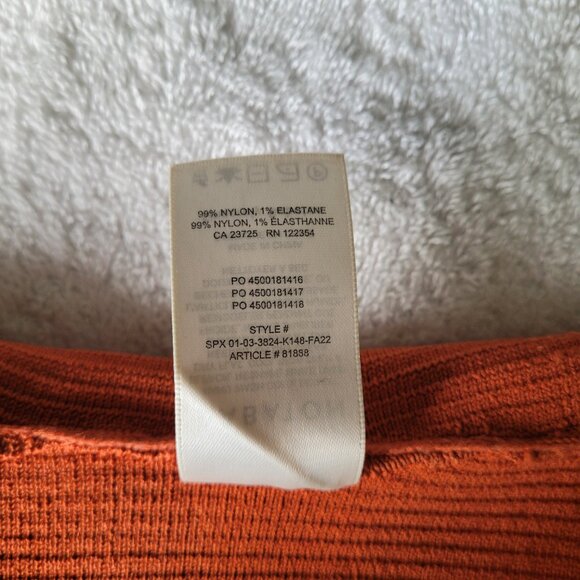 Babaton Sculpt Knit V Neck Top | Large | Flambeau - Picture 5 of 8